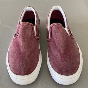Vans Classic Slip On Sneakers Burgundy Vintage Wash